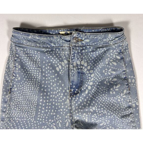 Free People Just Float On Flare Jeans Floral Paisley Bell Bottom Wide Leg Sz 27 - Picture 5 of 10